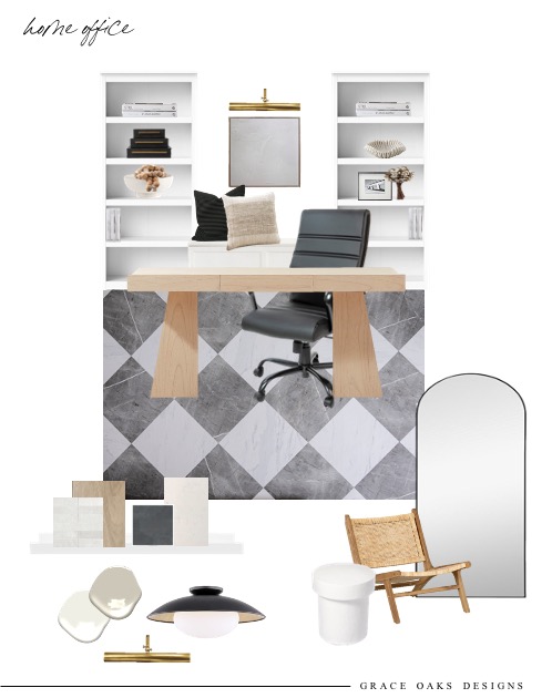 MODERN ORGANIC HOME OFFICE DESIGN - Grace Oaks Designs